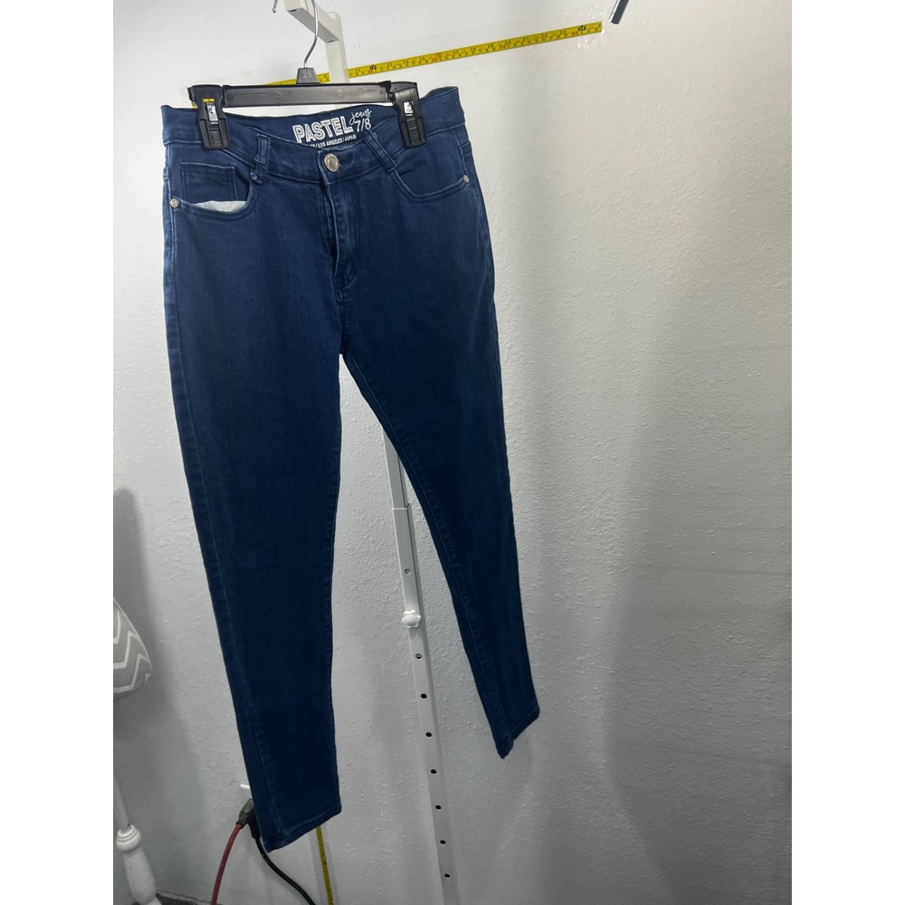 Pastel Jeans 7/8 Womens Dark Wash Skinny Jeans Blue Denim Size 28 Cropped